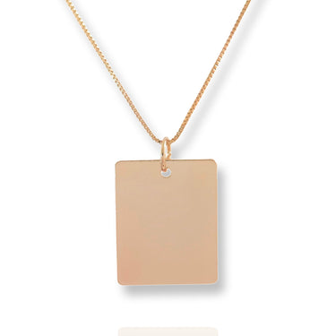 Gold Square Personalized Date Necklace